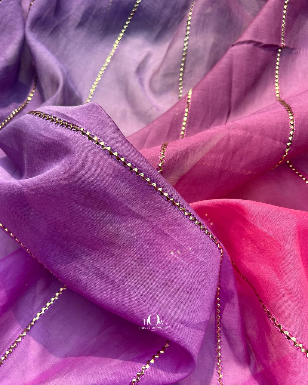 Ombre Mul Chanderi fabric for festive ethnic wear