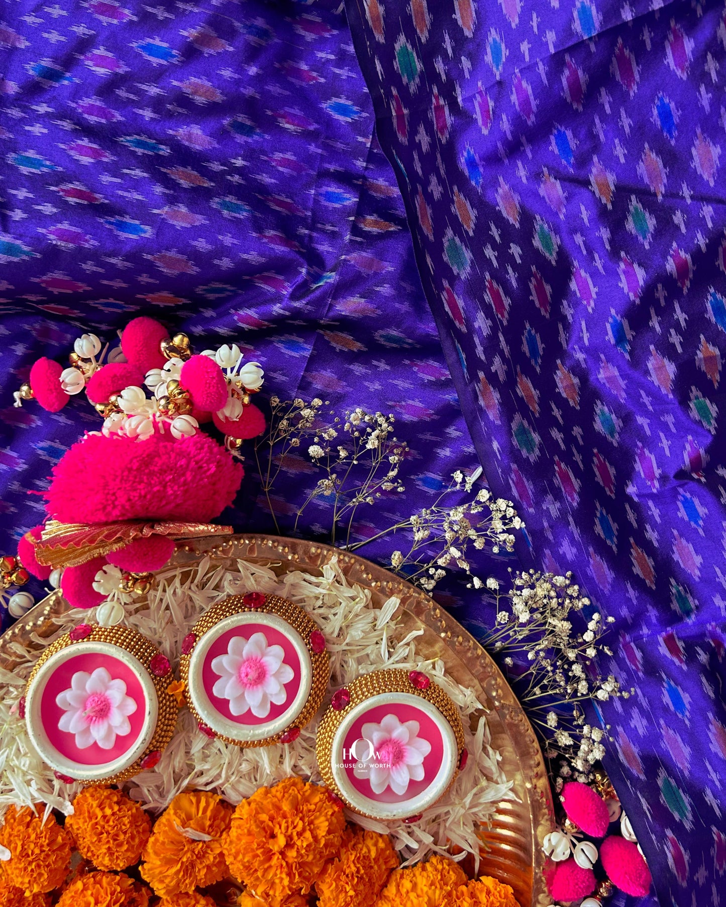 Pure Pochampally ikkat silk fabric for sarees – handwoven in Telangana, ideal for ethnic wear