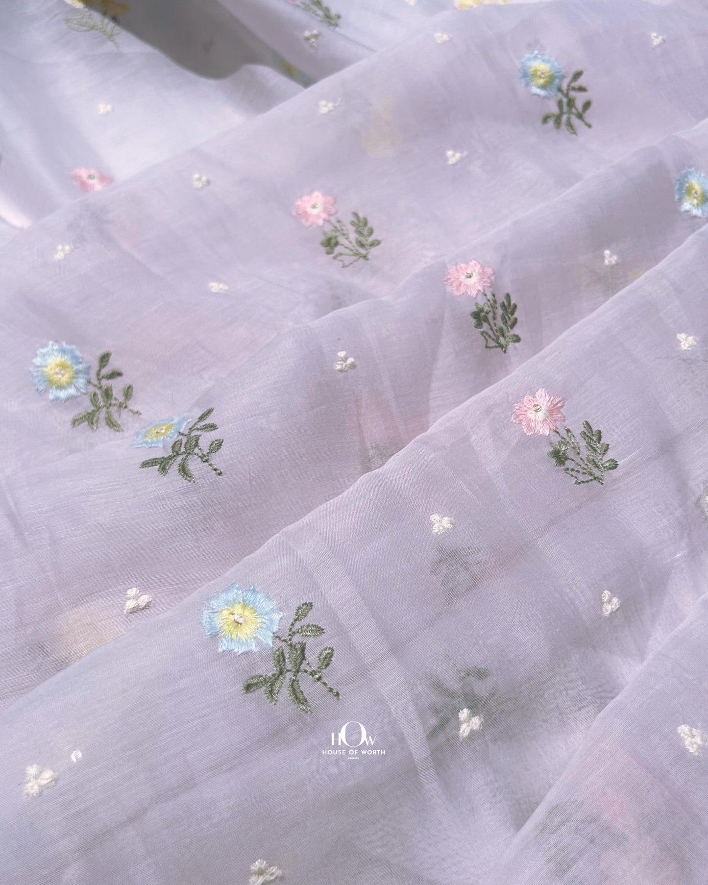 Buy Mul Chanderi fabric wholesale in Surat and Delhi – light blue embroidered material perfect for ethnic wear