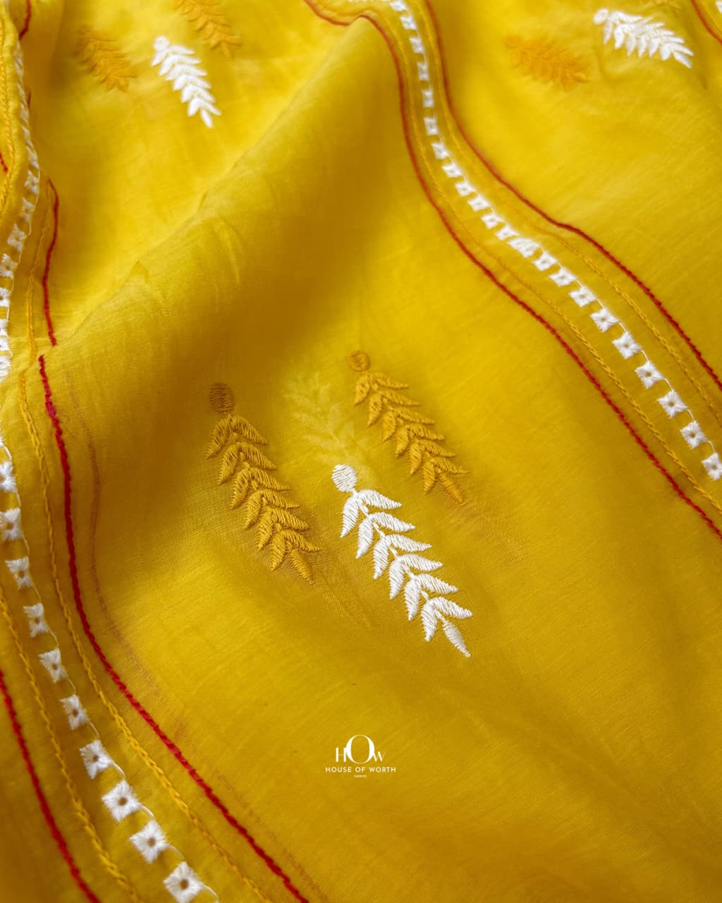 Haldi Mustard Yellow mul chanderi fabric for dupattas and tailoring