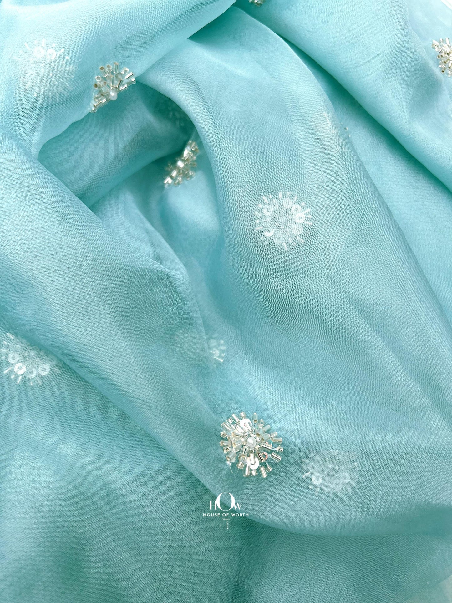 organza material for designer gowns, Mumbai wholesale supplier.