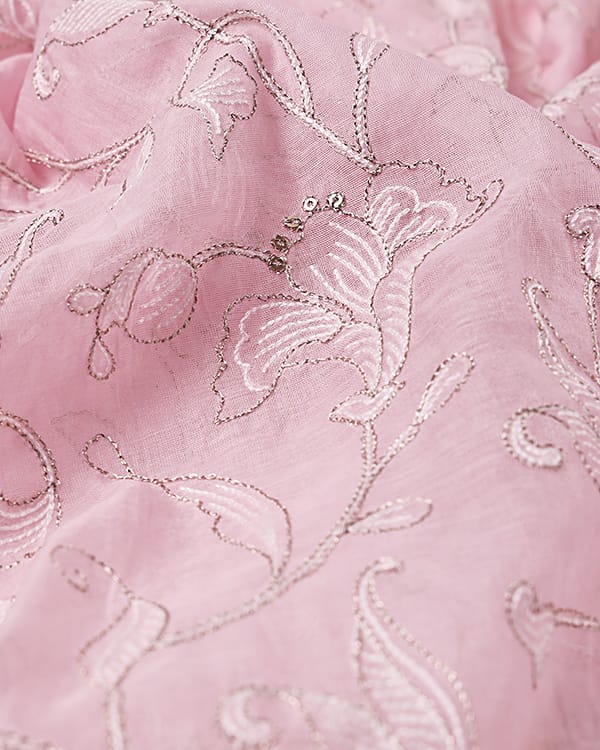 luxury mulchanderi embroidered fabric ethnic