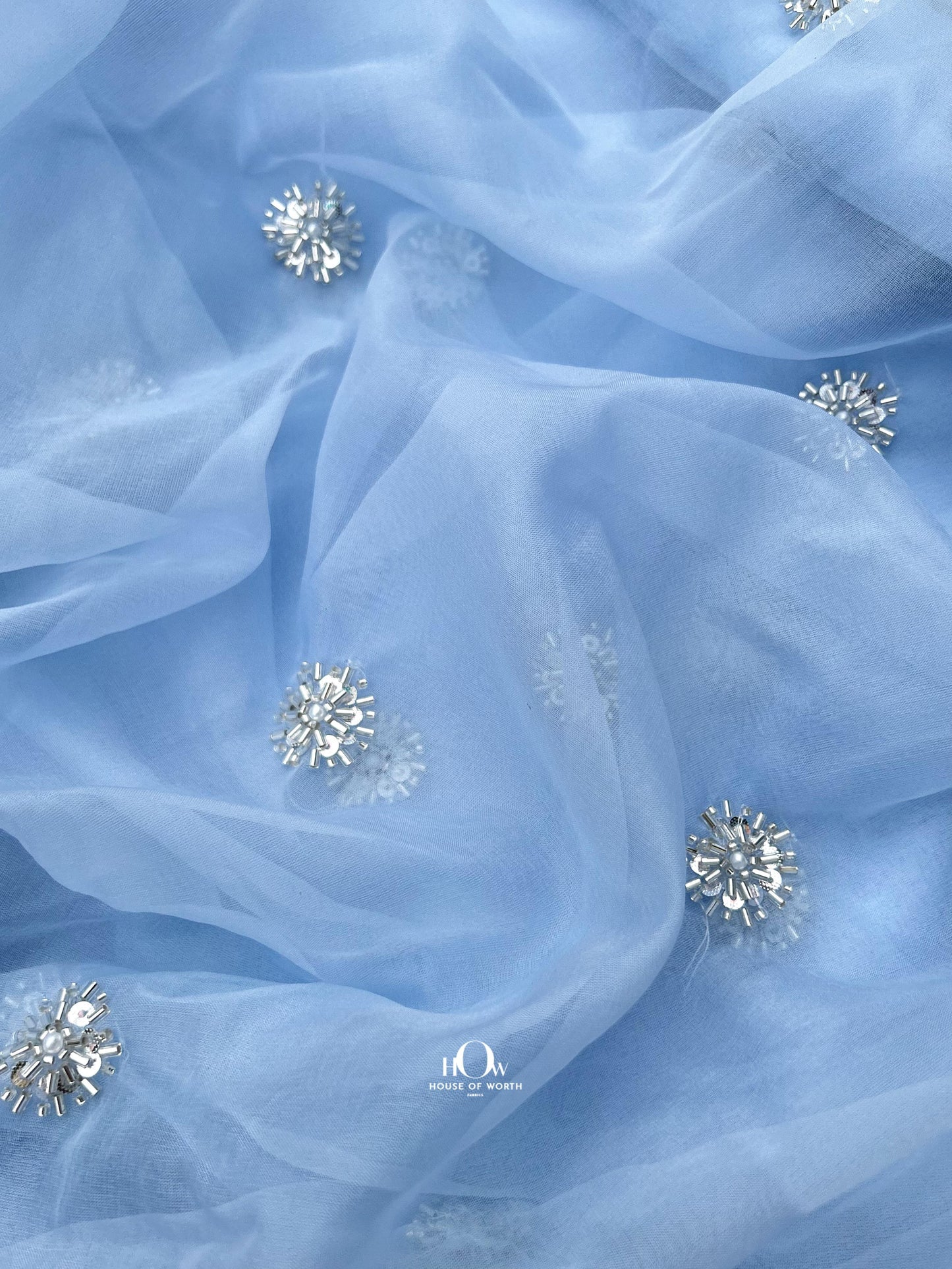 Sheer organza dress material for bridal wear, wholesale in Mumbai