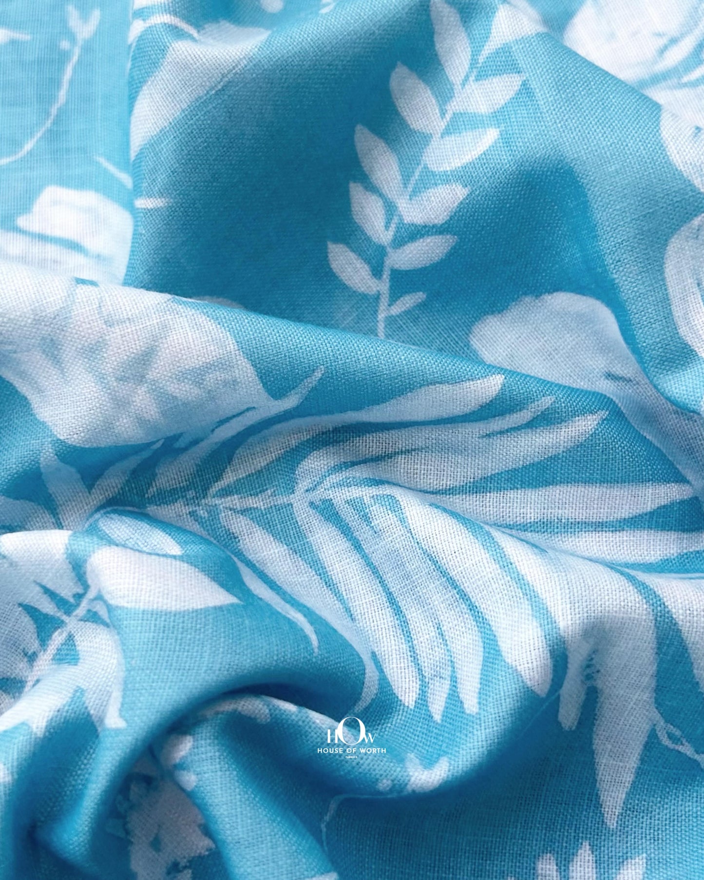 Floral print cotton linen for shirts and tops lightweight summer fabric in Surat.