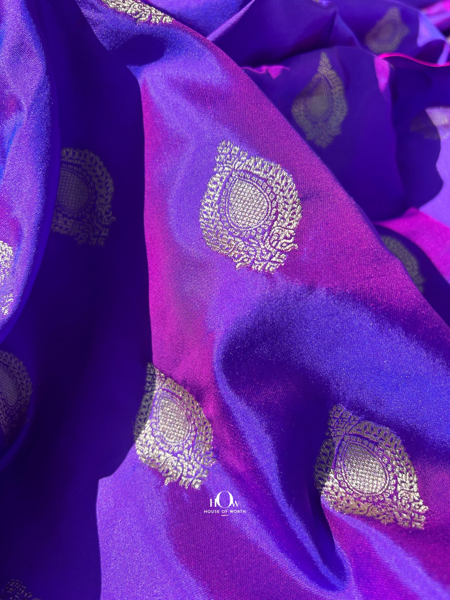 Banarasi silk dupatta from Varanasi with intricate zari border for bridal & festive wear.
