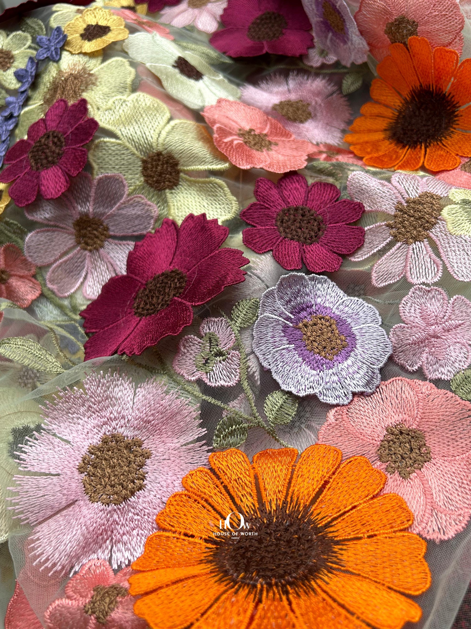 Premium floral crochet appliqué mesh – ideal for wedding evening wear.