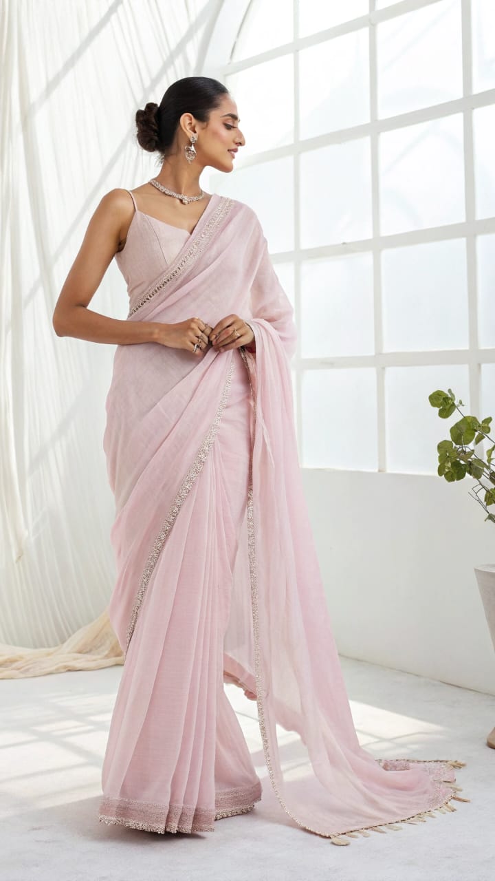 Imported chiffon fabric for saree. Chiffon saree fabric