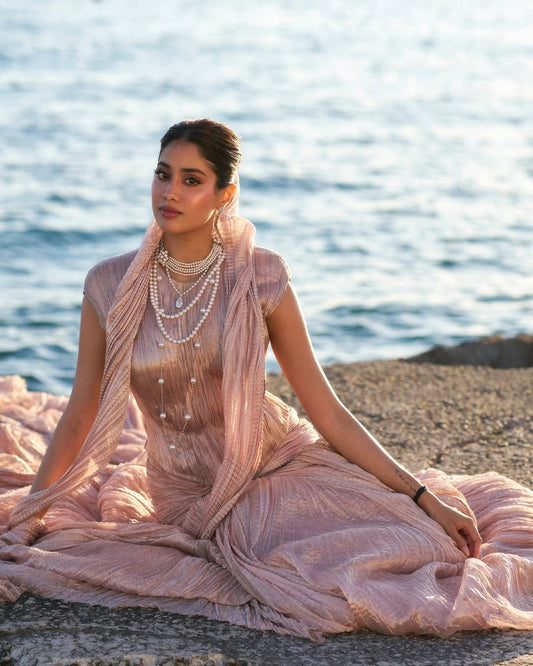 Janhvi Kapoor’s Cannes Look Proves Tissue Fabric is the Future of Glamour | House Of Worth