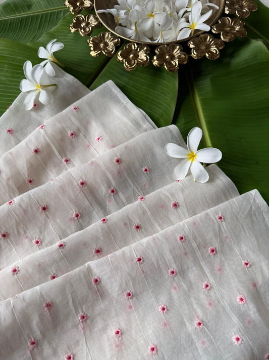 Onam fabric in pure mul chanderi, premium festive fabric by House Of Worth