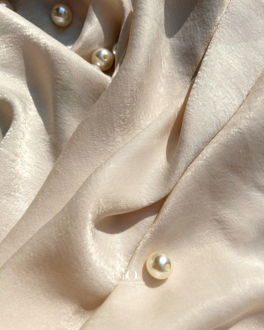 Imported velvet satin fabric from China – ideal for bridal gowns and evening wear.