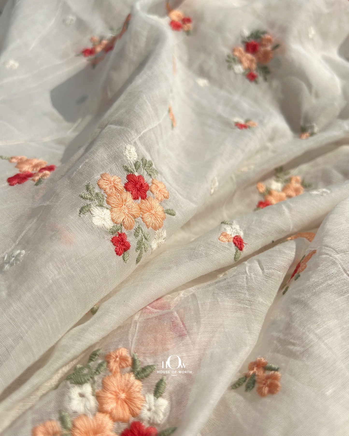 Wholesale Pure Mul Chanderi supplier in Varanasi – premium quality fabric with embroidered buttas for retail and B2B use.
