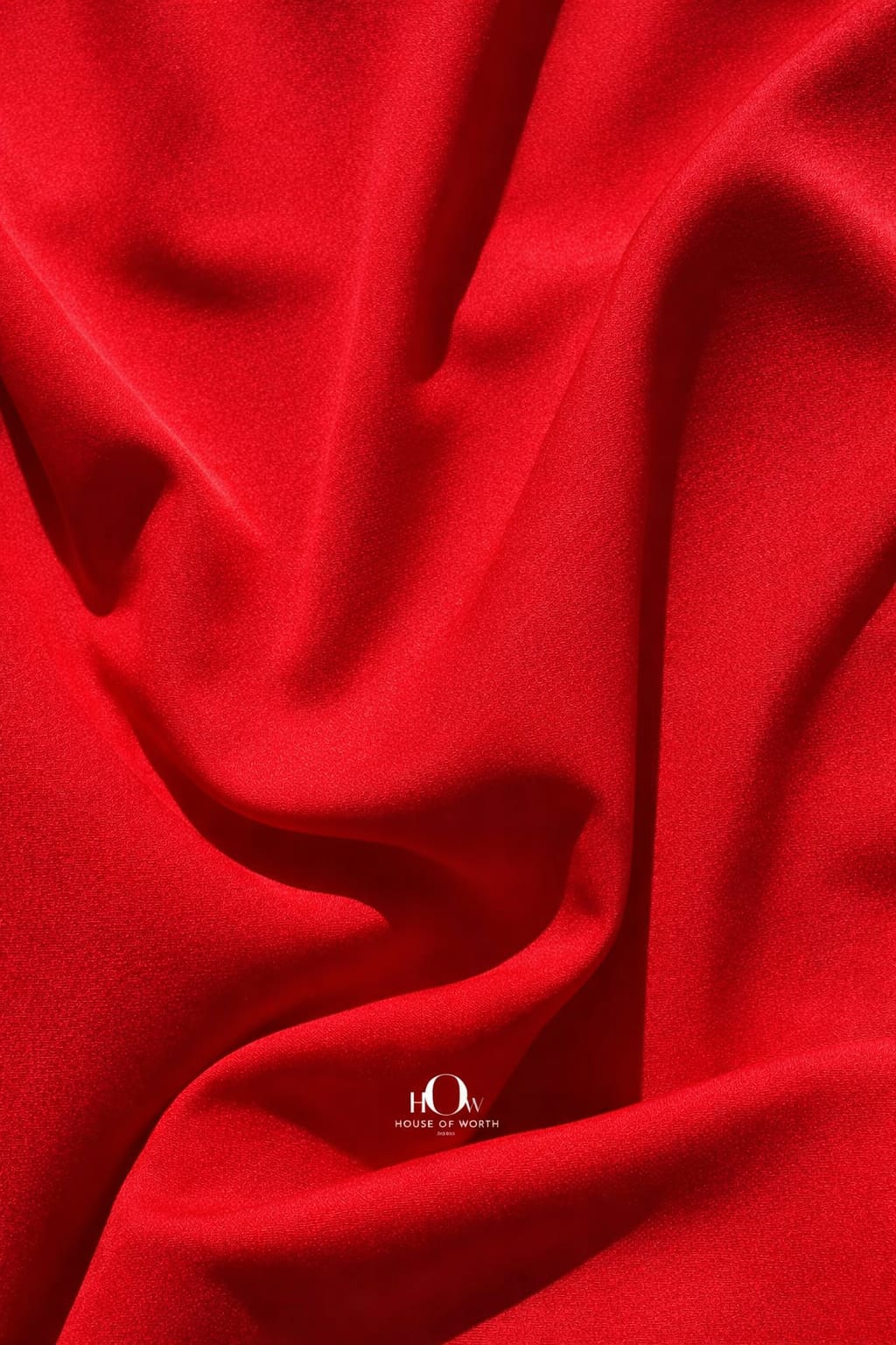 Red banana crepe fabric texture, premium heavy crepe material for suits and skirts