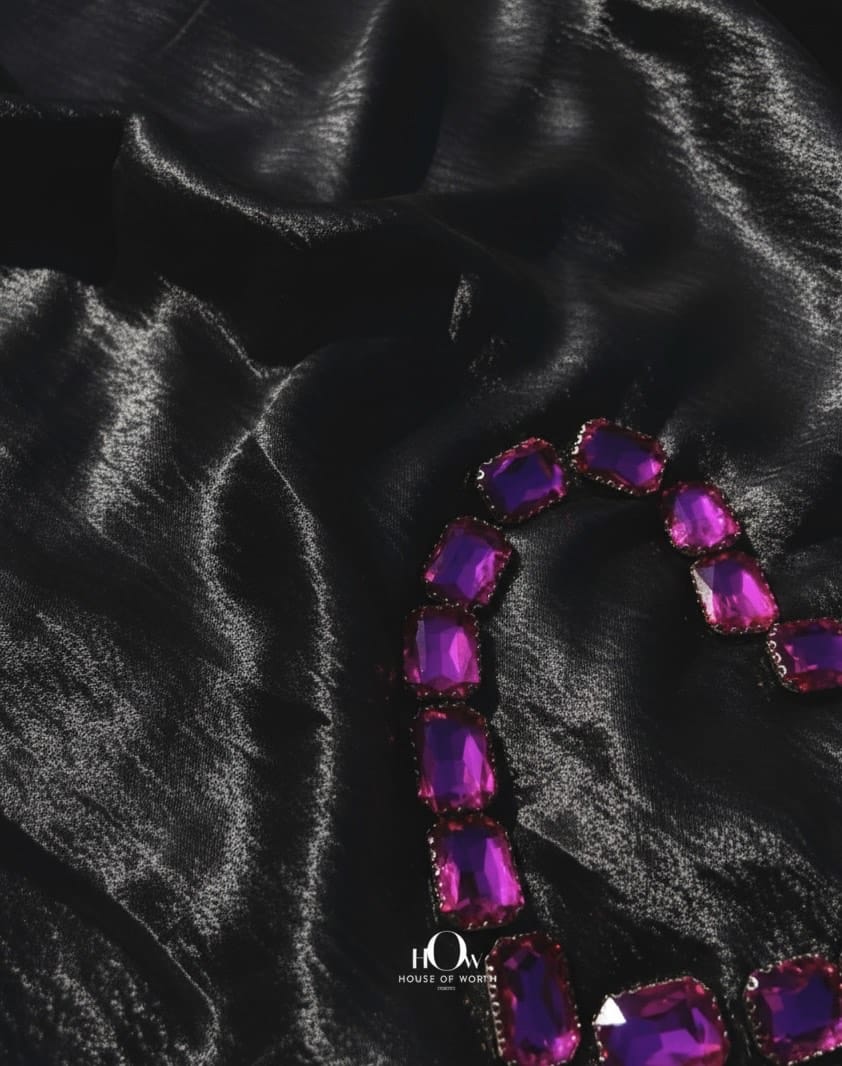 Imported black satin fabric.