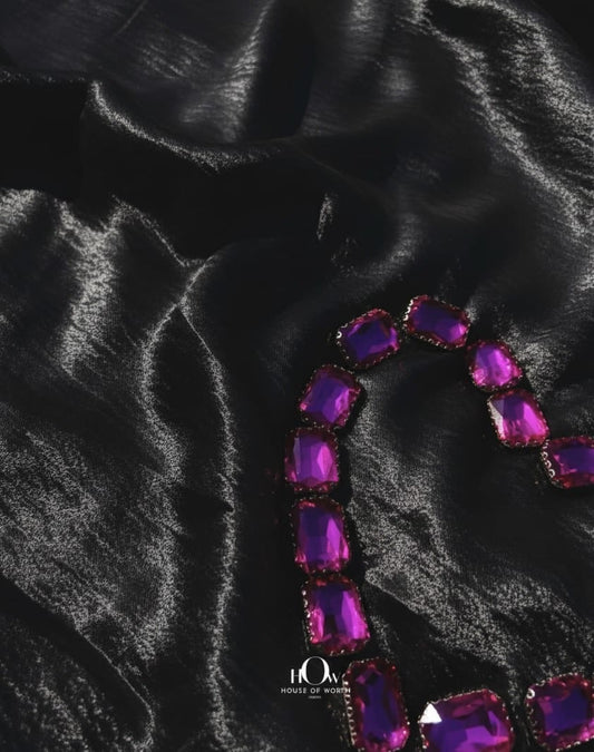 Imported black satin fabric.