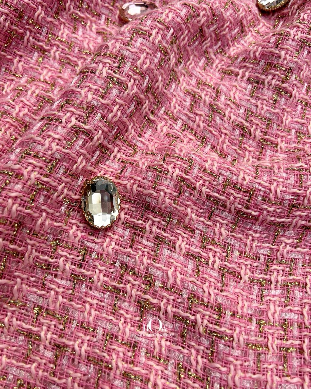 Imported boucle weave tweed fabric.