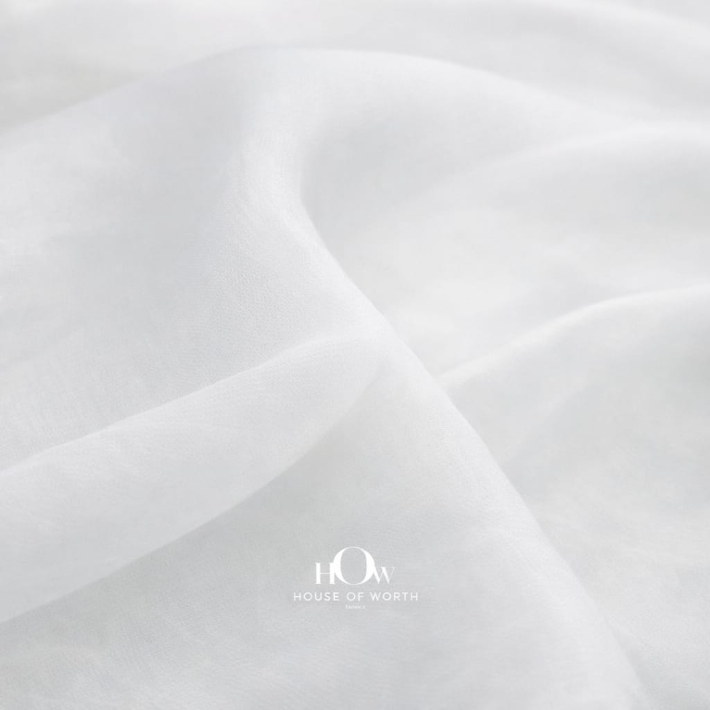 White chiffon fabric for custom dyeing boutique collections