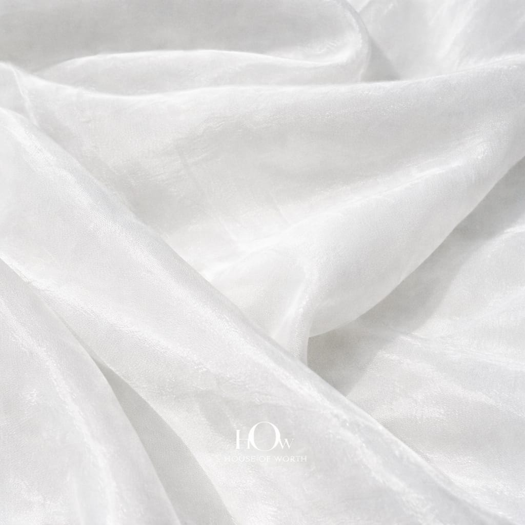 White Viscose Organza fabric for custom dyeing boutique and designer use India