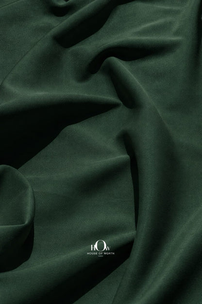  Plain bottle green banana crepe fabric by metre for boutique collections and export wear