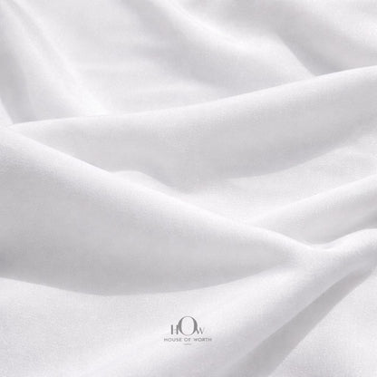 Plain white imported crepe fabric by metre, boutique-ready for gowns, co-ords and skirts