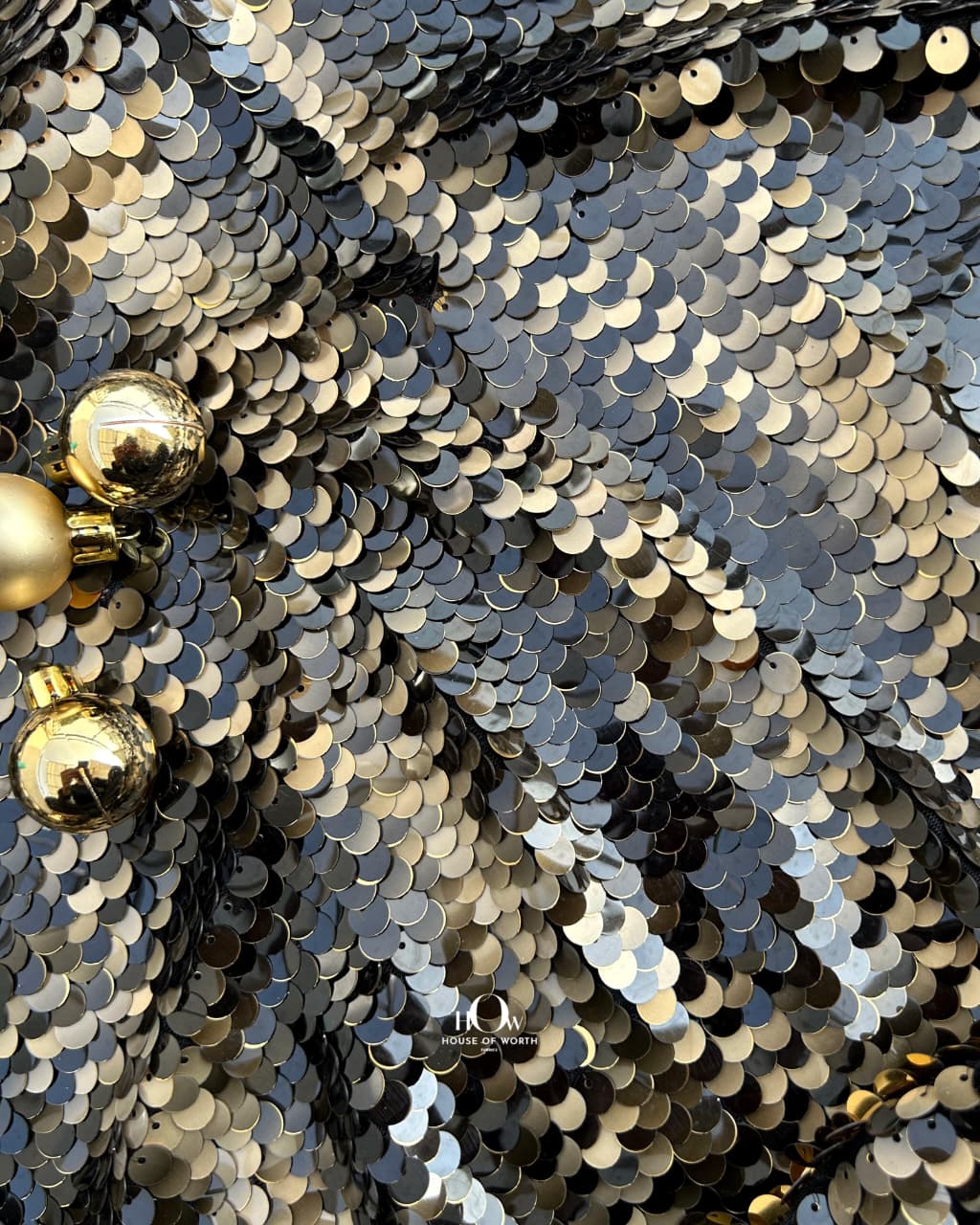 Imported sequins material for dresses and gowns.