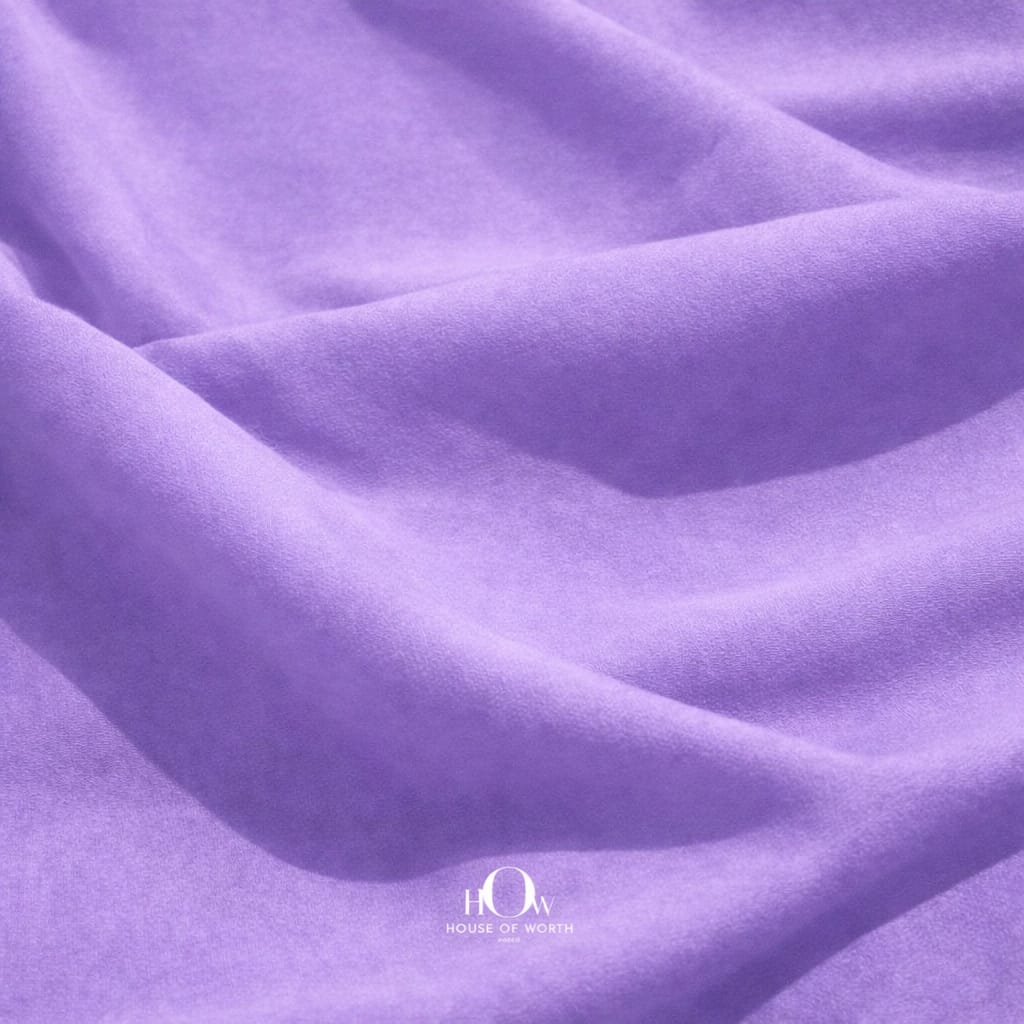 Plain lilac banana crepe fabric by metre for pastel collections and photoshoot dresses