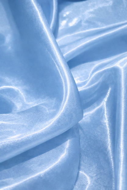 Luxury sky blue satin suitable for gowns, dresses and sarees