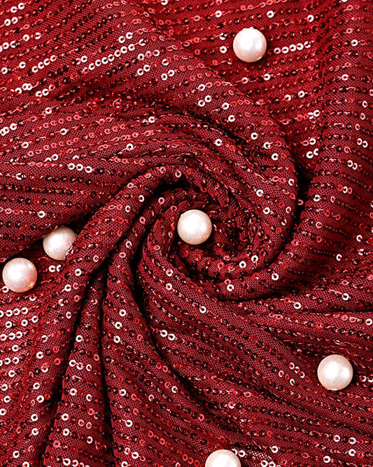 Imported red sequins fabric