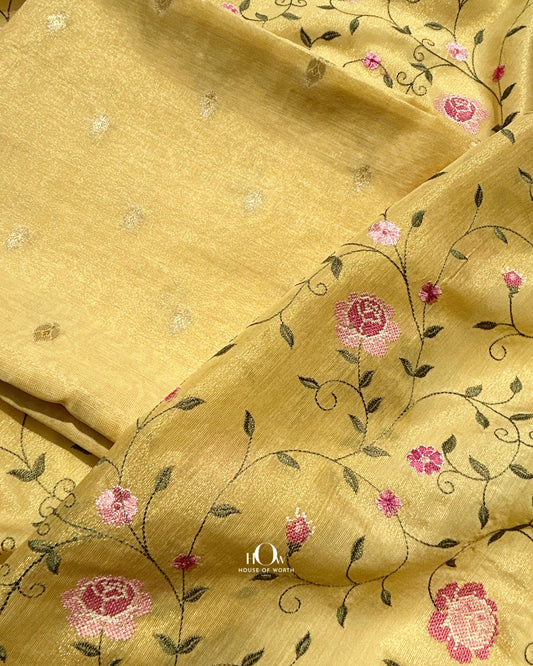 cotton dress material top bottom dupatta set. Unstitched cotton suit sets.