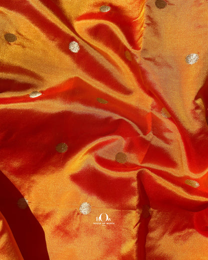 Two-tone pure banarasi silk fabric for indian ethnic wear