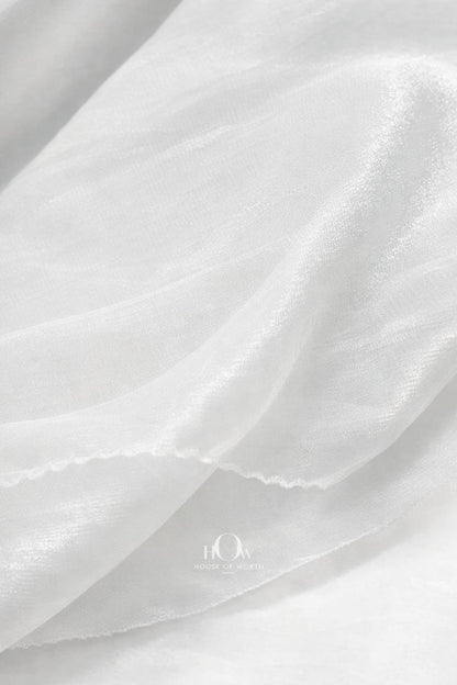 Premium dyeable Viscose Organza fabric sheer luxury base for bridal and couture garments