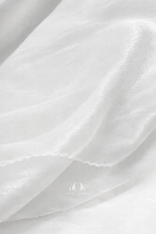 Premium dyeable Viscose Organza fabric sheer luxury base for bridal and couture garments