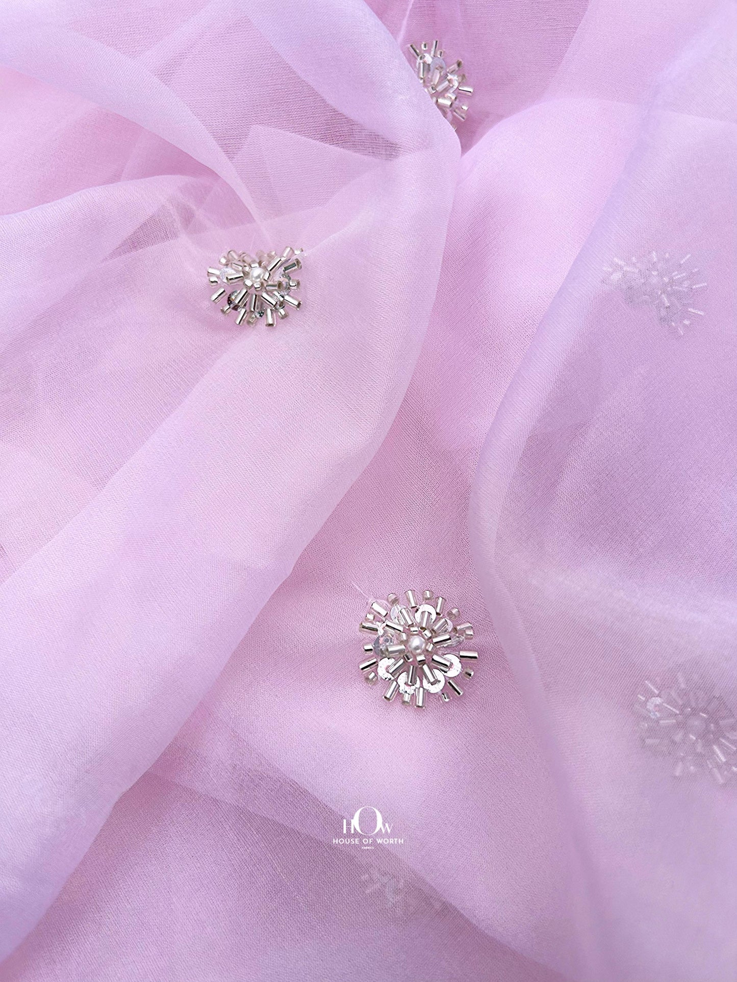 Imported organza fabric for bridal lehenga. Organza fabric suppliers in Delhi.