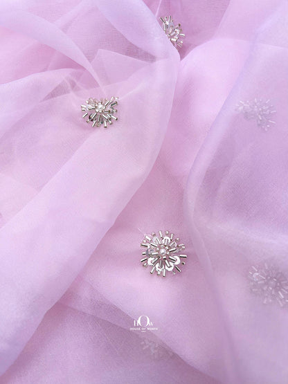 Imported organza fabric for bridal lehenga. Organza fabric suppliers in Delhi.