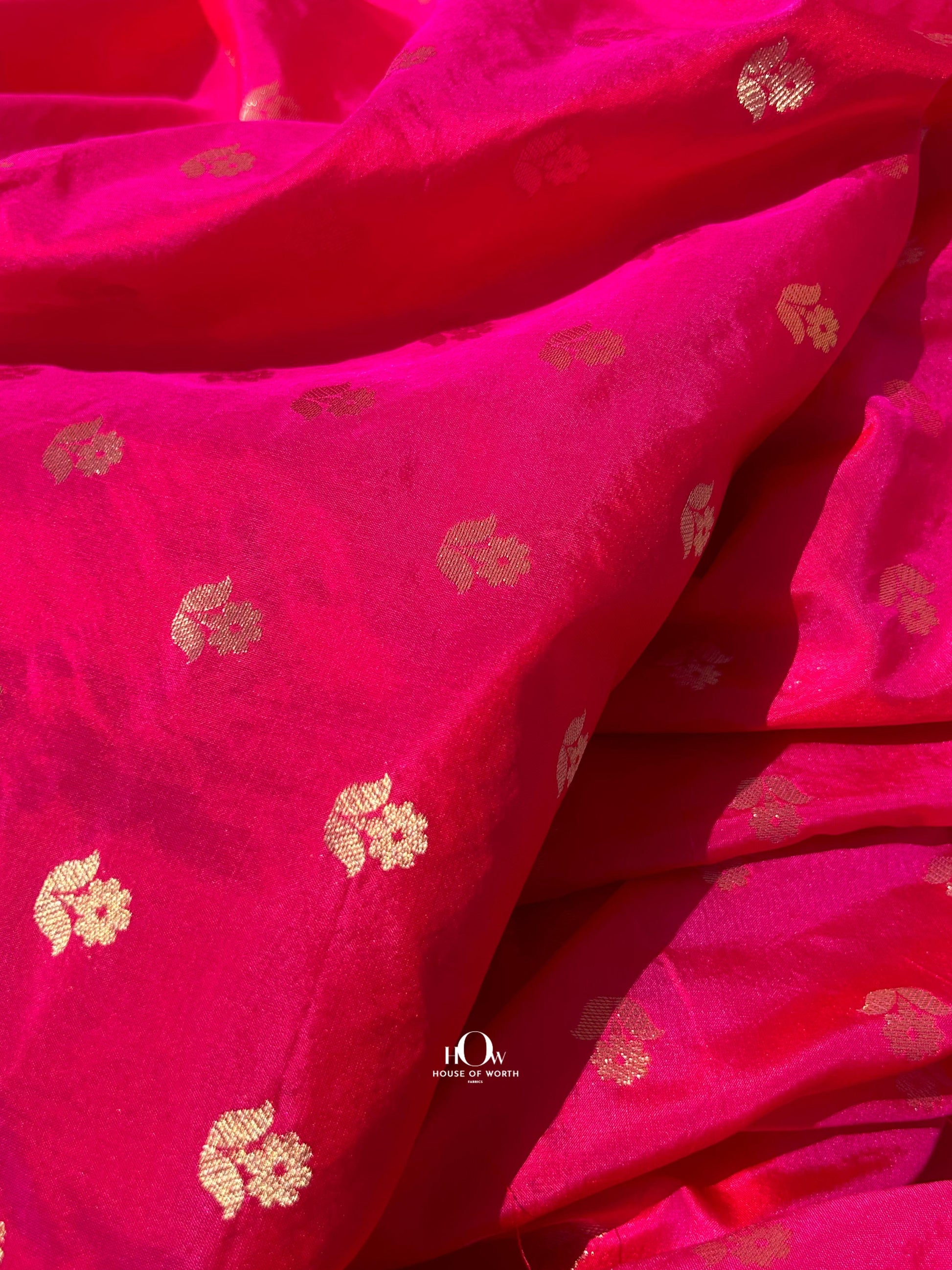 Bridal Banarasi silk lehenga from Varanasi with heavy embroidery, perfect for weddings.