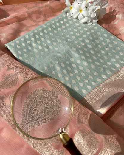 Handloom Banarasi cotton suit fabric with jaal dupatta. banarasi suit with dupatta readymade