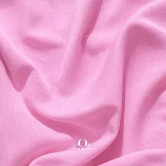 Baby pink imported banana crepe fabric with smooth finish for dresses, gowns and co-ords