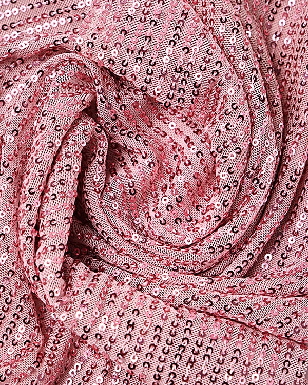 imported pink colour sequins fabric
