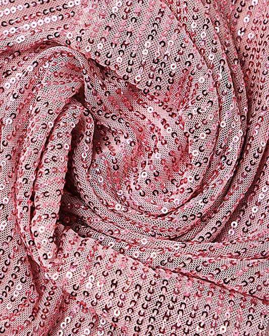imported pink colour sequins fabric