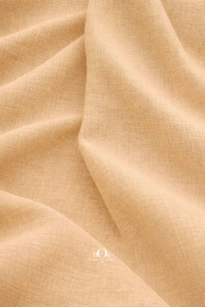 Premium cotton linen blend fabric beige for garment manufacturing in India
