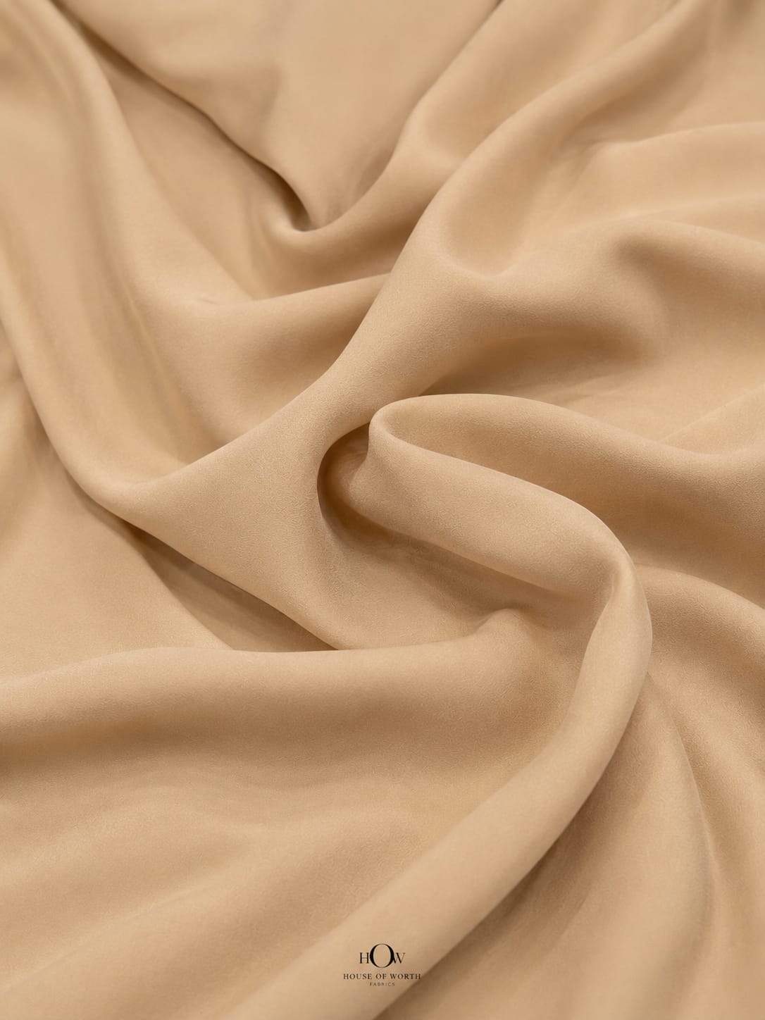 Beige Natural Crepe Fabric with soft texture and elegant drape