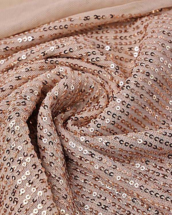 imported beige colour sequins fabric