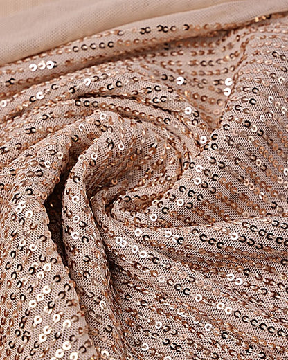 imported beige colour sequins fabric