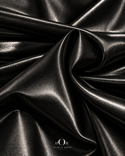 Close view of black metallic Disco Lycra fabric for partywear, stagewear and costumes