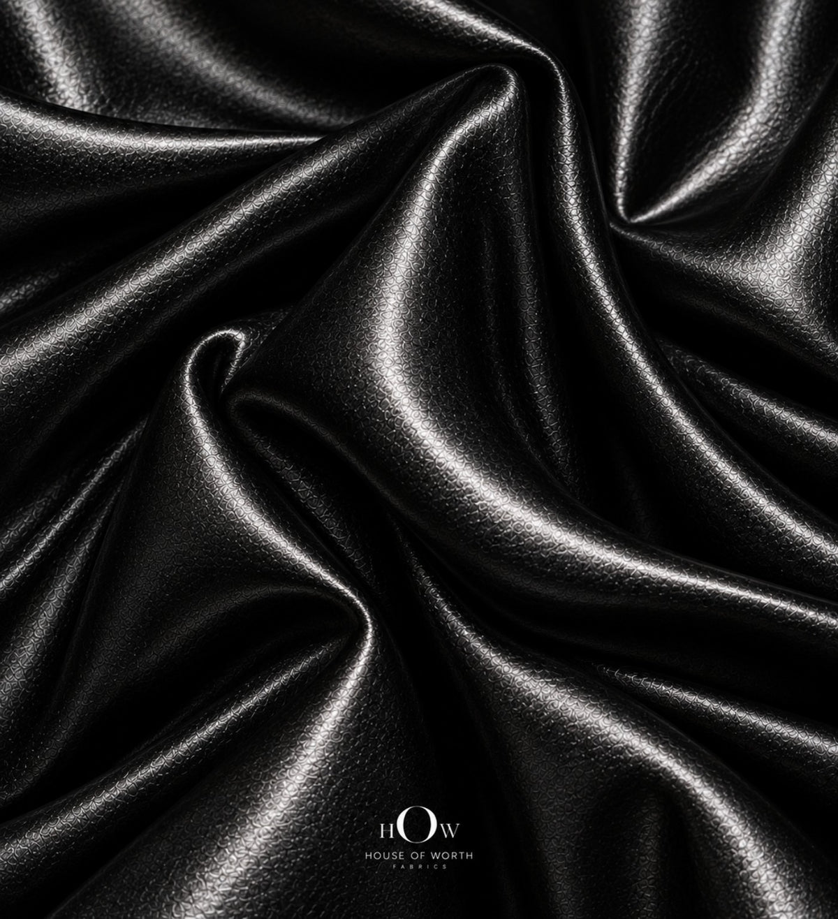 Black shiny metallic Lycra fabric drape for dresses, stagewear and statement fashion