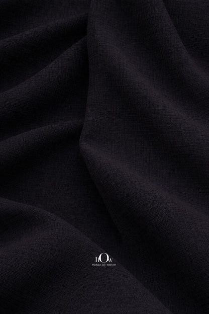 Breathable cotton linen fabric black for summer uniforms and boutique stitching