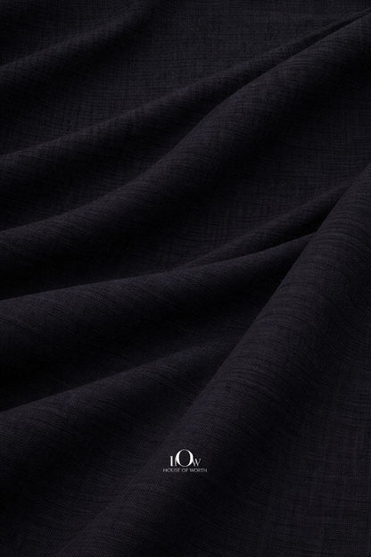 Premium cotton linen blend fabric black for garment manufacturing and export orders