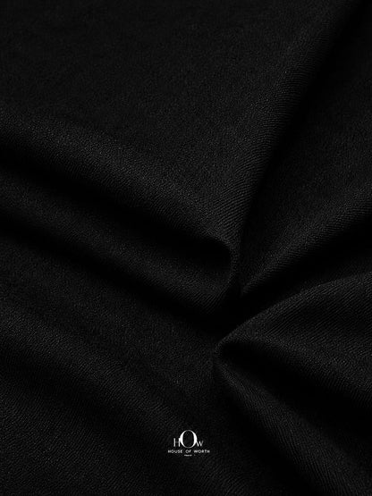 Black denim fabric for jackets, dresses and statement bags