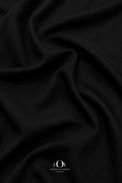 Black imported four way Lycra fabric with a sleek smooth premium finish.