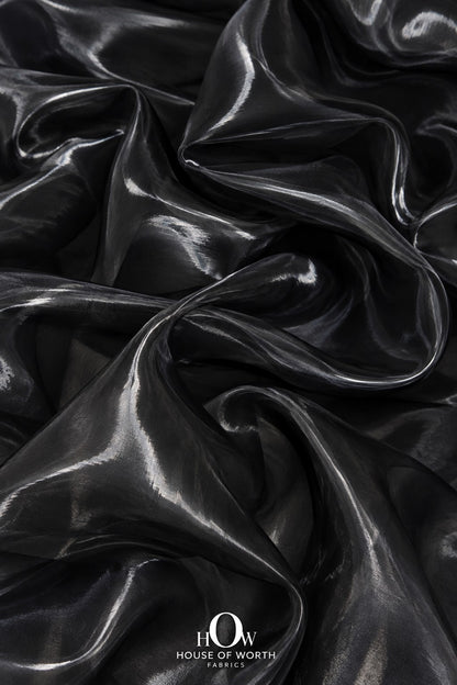 Black organza fabric for saree and lehenga designs