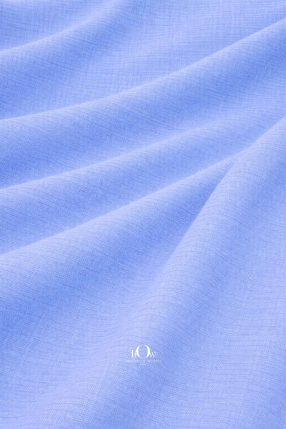 Blue cotton linen fabric airy texture for summer shirts and resort tailoring